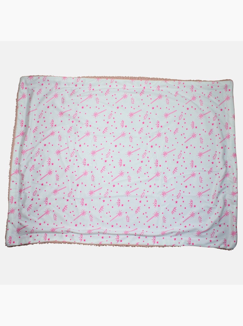 Tom Kids - Plaid suave con motivos de estrellas y coronas Rosa - Kiabi
