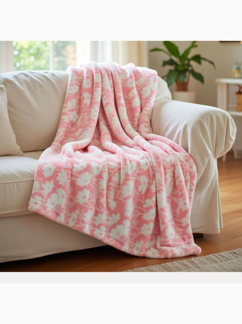 Tom Kids - Plaid suave para niña con motivos florales - Kiabi