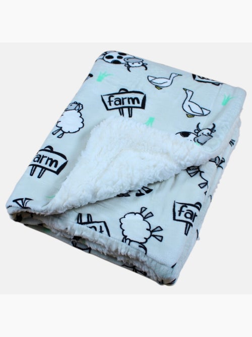 Tom Kids - Plaid suave y cómodo con motivos de granja - Kiabi
