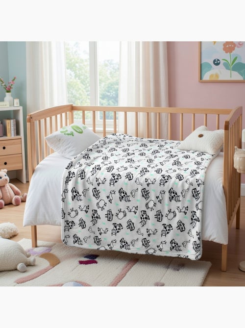 Tom Kids - Plaid suave y cómodo con motivos de granja - Kiabi