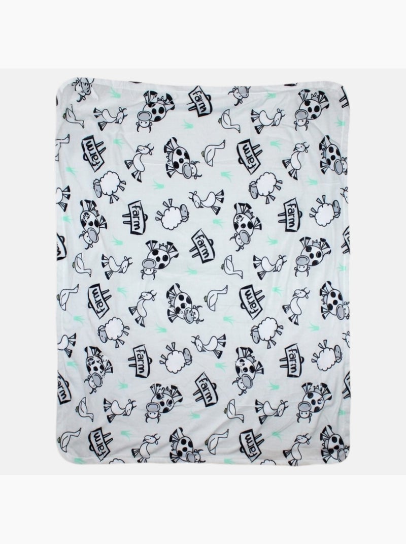 Tom Kids - Plaid suave y cómodo con motivos de granja Gris - Kiabi