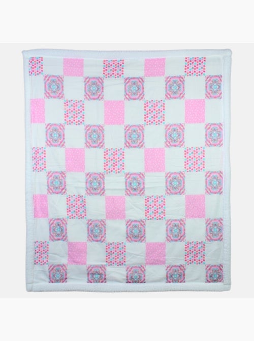 Tom Kids - Plaid suave y cómodo con motivos rosas - Kiabi