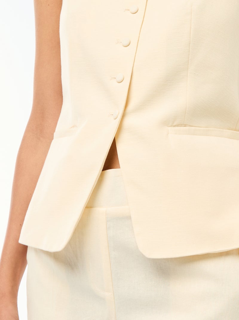 Top abotonado de tirantes Beige - Kiabi