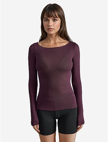 Top ajustado de manga larga con cuello barco hiccup