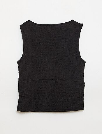 Top ajustado de tejido crepé