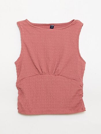 Top ajustado de tejido crepé