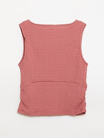 Top ajustado de tejido crepé