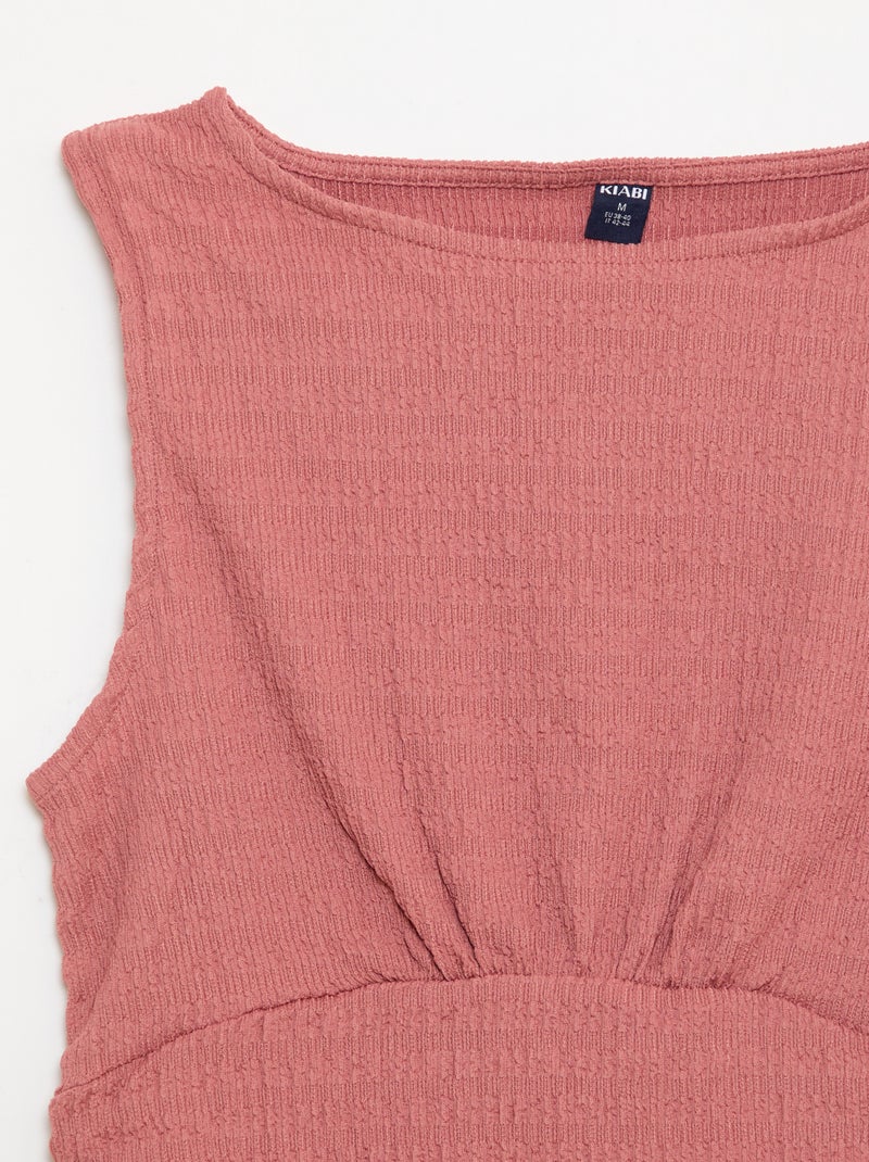 Top ajustado de tejido crepé Rosa - Kiabi