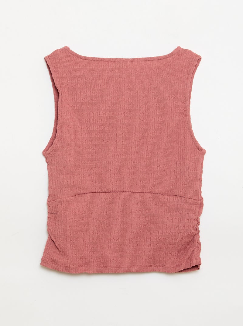 Top ajustado de tejido crepé Rosa - Kiabi