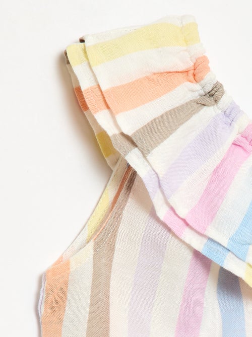 Top asimétrico de tirantes con volantes - Kiabi