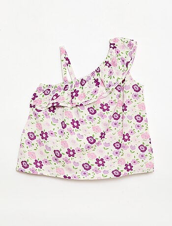 Top asimétrico de tirantes con volantes