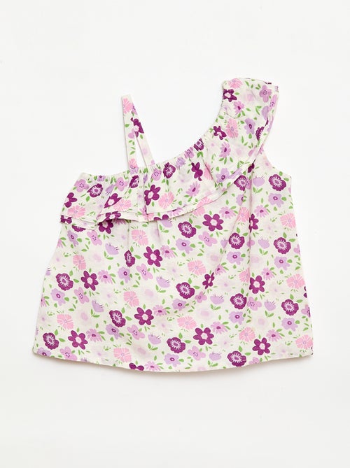 Top asimétrico de tirantes con volantes - Kiabi