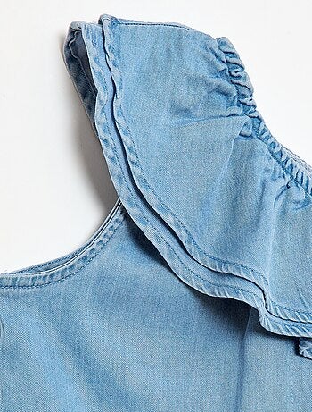 Top asimétrico de tirantes y cuello con volantes