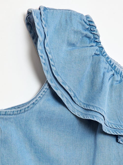 Top asimétrico de tirantes y cuello con volantes - Kiabi