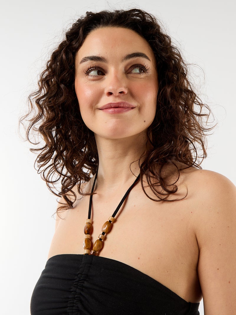 Top bandeau con cuello halter Negro - Kiabi