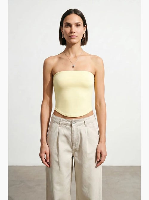 Top bandeau crop sin tirantes de mujer dilvin - Kiabi Top bandeau crop sin tirantes de mujer dilvin - Kiabi