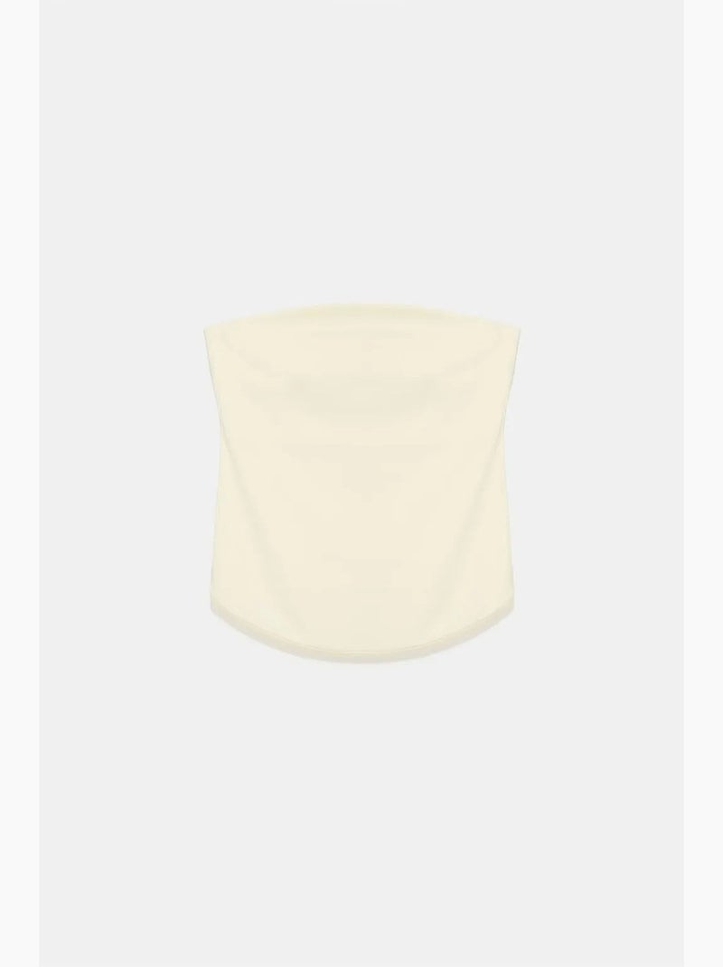 Top bandeau crop sin tirantes de mujer dilvin Amarillo limón - Kiabi