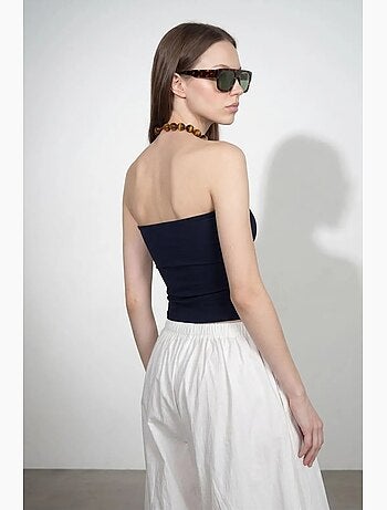 Top bandeau crop sin tirantes de mujer dilvin