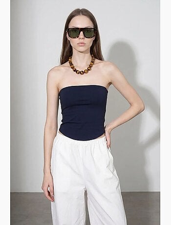 Top bandeau crop sin tirantes de mujer dilvin