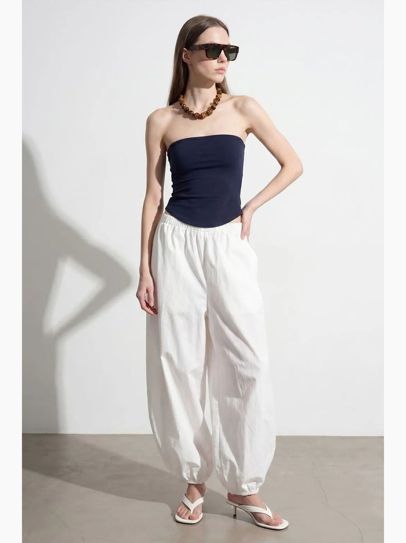 Top bandeau crop sin tirantes de mujer dilvin Azul marino - Kiabi