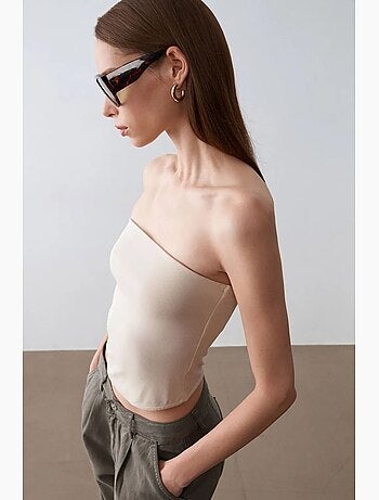 Top bandeau crop sin tirantes de mujer dilvin