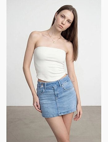 Top bandeau crop sin tirantes de mujer dilvin