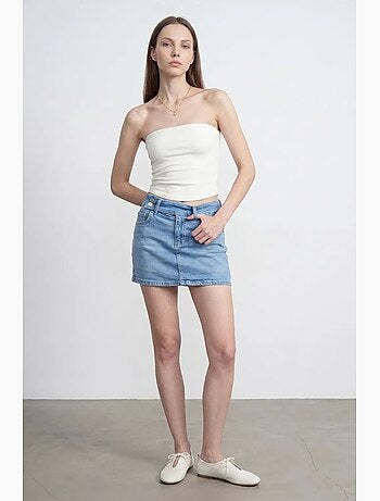 Top bandeau crop sin tirantes de mujer dilvin