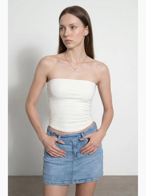 Top bandeau crop sin tirantes de mujer dilvin - Kiabi Top bandeau crop sin tirantes de mujer dilvin - Kiabi
