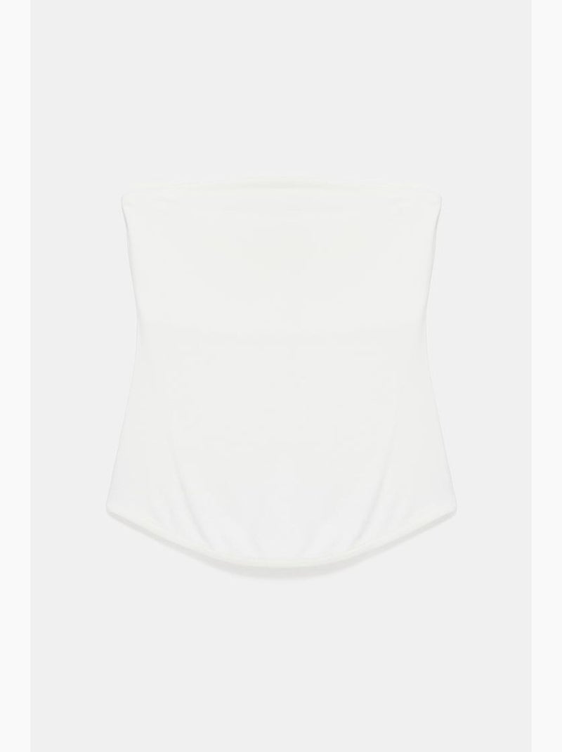 Top bandeau crop sin tirantes de mujer dilvin Marfil - Kiabi