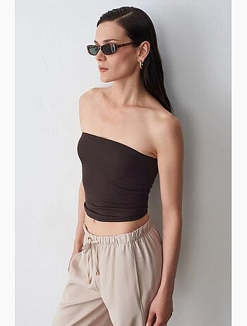 Top bandeau crop sin tirantes de mujer dilvin