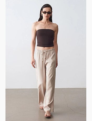 Top bandeau crop sin tirantes de mujer dilvin