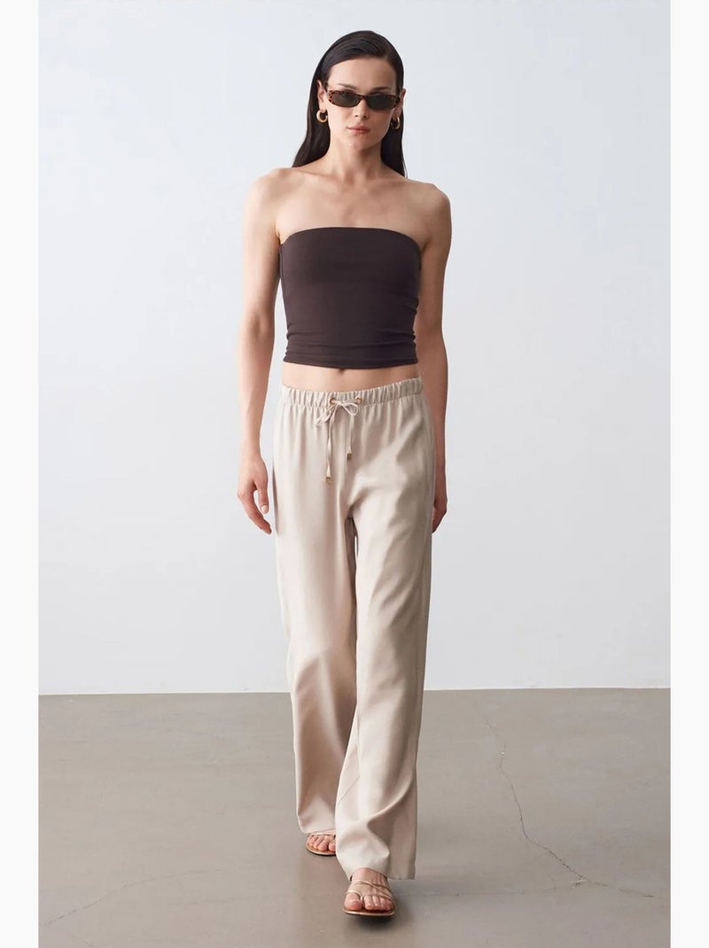 Top bandeau crop sin tirantes de mujer dilvin Marrón oscuro - Kiabi