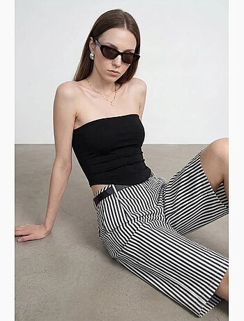 Top bandeau crop sin tirantes de mujer dilvin