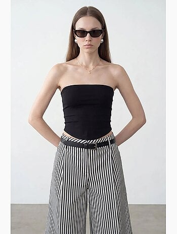 Top bandeau crop sin tirantes de mujer dilvin