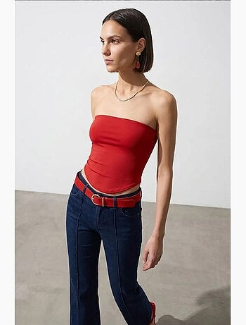 Top bandeau crop sin tirantes de mujer dilvin