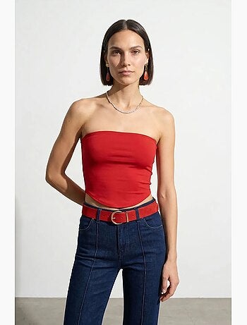 Top bandeau crop sin tirantes de mujer dilvin