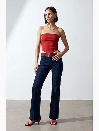 Top bandeau crop sin tirantes de mujer dilvin