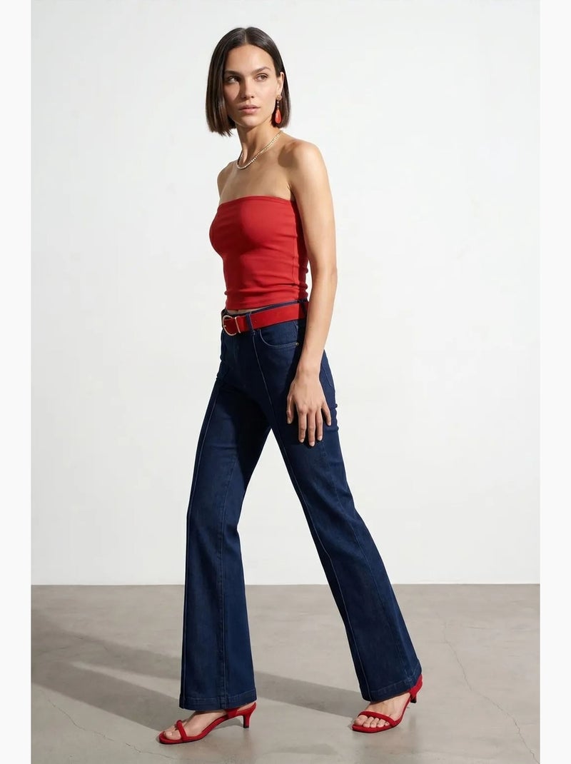 Top bandeau crop sin tirantes de mujer dilvin Rojo - Kiabi