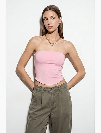 Top bandeau crop sin tirantes de mujer dilvin