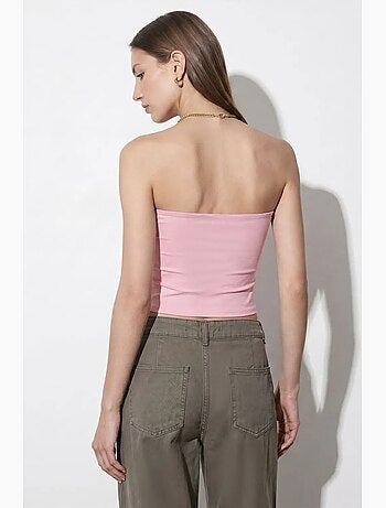 Top bandeau crop sin tirantes de mujer dilvin