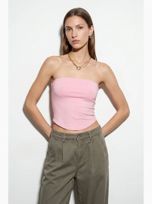 Top bandeau crop sin tirantes de mujer dilvin - Kiabi Top bandeau crop sin tirantes de mujer dilvin - Kiabi