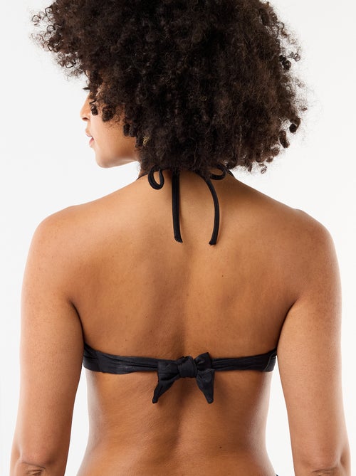 Top bandeau de bikini con detalle de flor en relieve - Kiabi