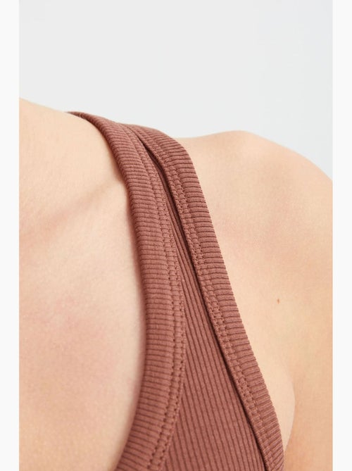 Top básico de tirantes con cuello redondo liso hiccup - Kiabi