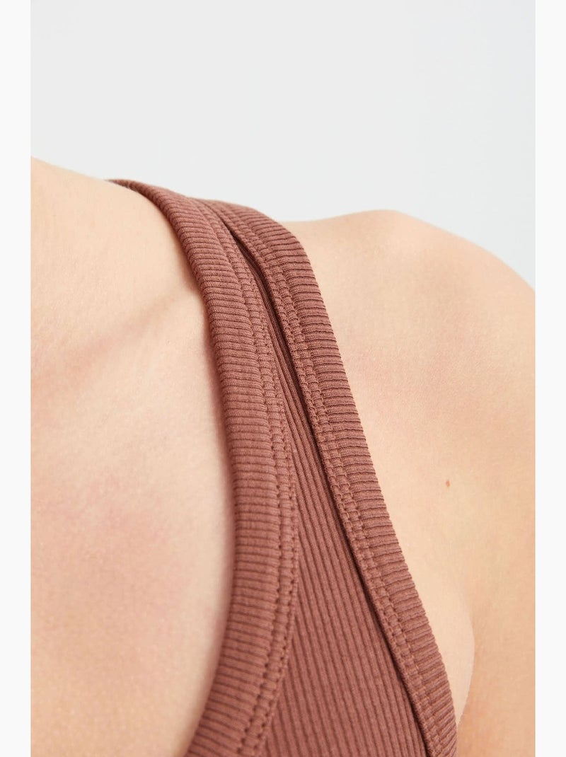 Top básico de tirantes con cuello redondo liso hiccup Marrón - Kiabi