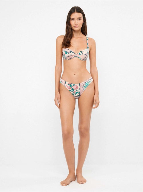 Top bikini balconette con aro, foam, estampado y acabado brillo - Kiabi