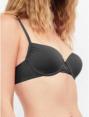 Top bikini balconette con aro y foam con detalle encaje en escote