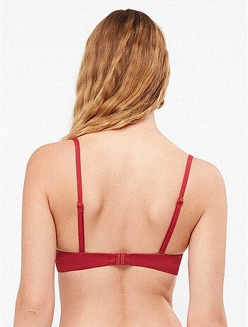 Top bikini balconette con aro y foam con detalle encaje en escote