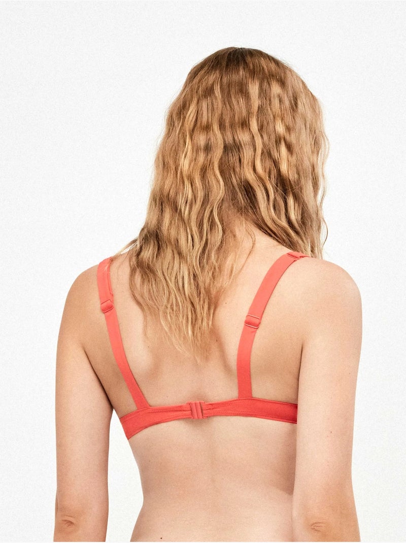 Top bikini balconette con foam extraíble en color rojo Rojo - Kiabi