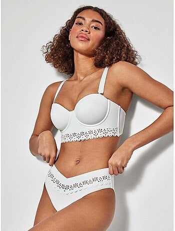 Top bikini bandeau con aro y foam copas b y c