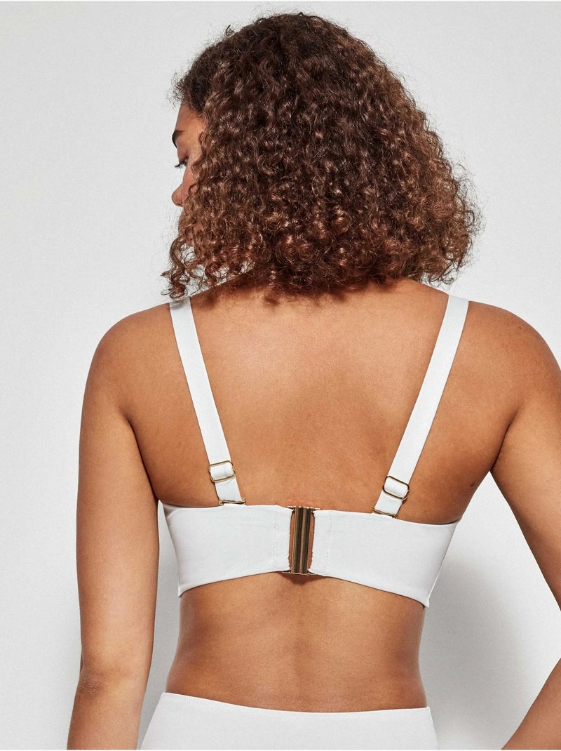 Top bikini bandeau con aro y foam copas b y c Blanco - Kiabi